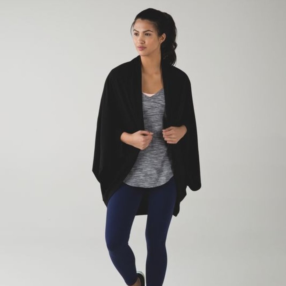 Lululemon Heathered Gray Oversized Sage Scarf Rulu Loungewear Athleisure Cozy